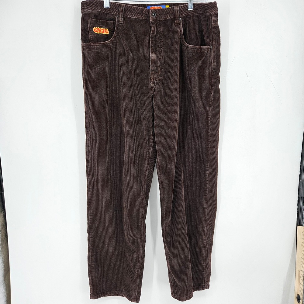 Empyre Corduroy Pants Mens 36 Brown Relaxed Wide Leg Skater Baggy